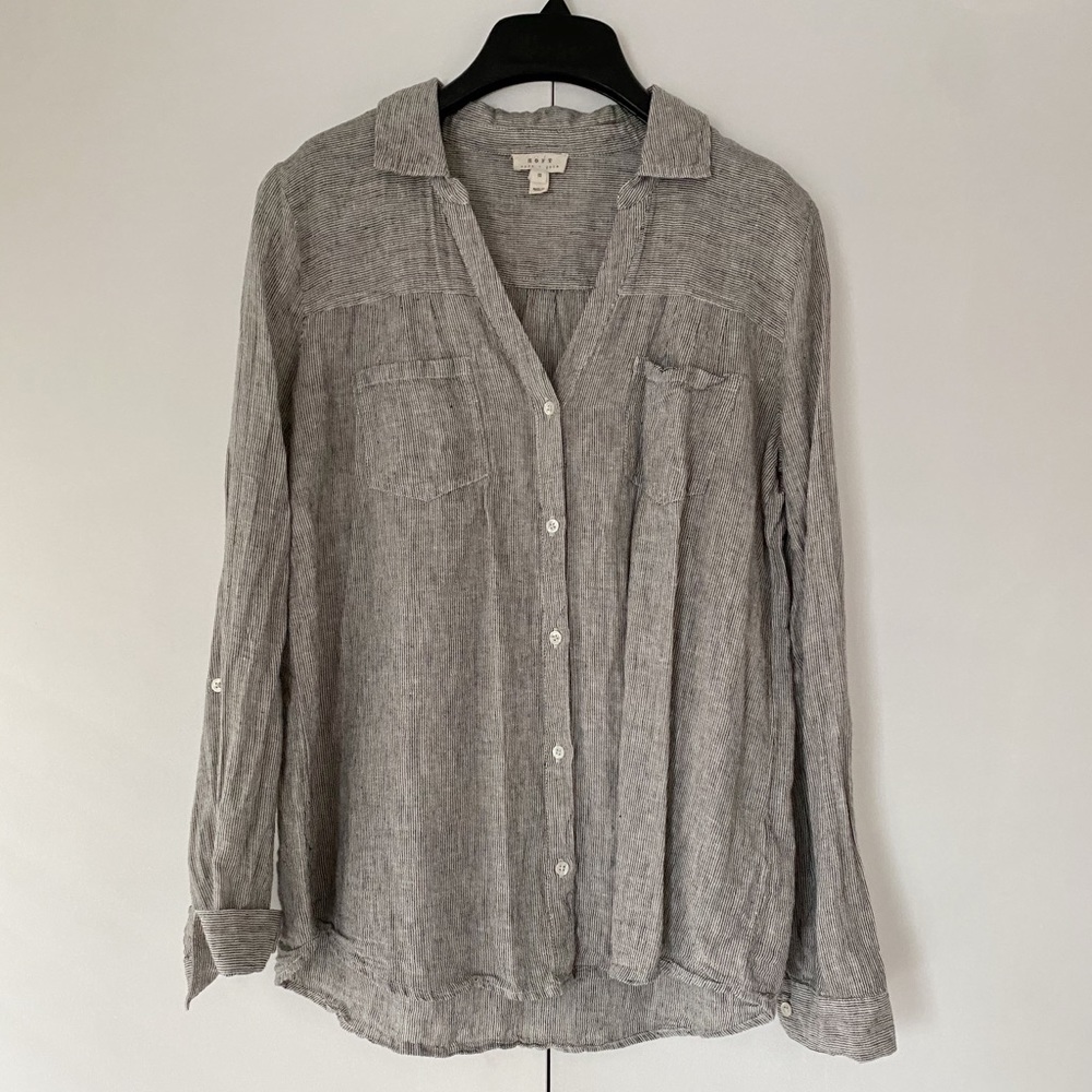 SOLD.  Soft Joie linen button down